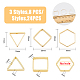 SUPERFINDINGS 24Pcs 3 Styles Hexagon Rhombus Triangle Earring Beading Ring Brass Linking Ring Mixed Shape Open Back Bezel Charms for Jewelry Making Craft Supplies KK-FH0005-06-2