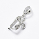 Антикоррозийное родиевое покрытие 925 стерлинговое серебро микропаве кубические цирконии подвески баилы STER-P034-57P-1