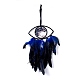 Handmade Eye & Tree of Life Woven Net/Web with Feather Wall Hanging Decoration HJEW-K035-06-4