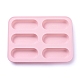 指の形をした食品グレードのシリコンモールド  シリンダーシリコントレイ  ベーキング用  石鹸  樹脂  チョコレートバー  ピンク  223x161x20mm DIY-F044-09-2