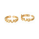Placcatura ionica (ip) 304 anello per polsino aperto con scritta Love in acciaio inossidabile per donna RJEW-S405-262G-1
