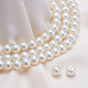 Pandahall 1 scatola perle di vetro tinto ecologico perle rotonde perle di vetro beige per la creazione di gioielli 6mm HY-BC0001-6mm-RB011-5