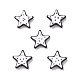 オペーク樹脂ビーズ  水玉模様の星  ホワイト  18.5x19.5x5.2mm  穴：1.6mm RESI-K020-01B-1