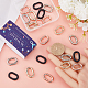 SUNNYCLUE 1 Box 24Pcs Spring O Rings Purse Ring Clips Rounded Rectangle Oval Rose Gold Black Purse Buckle Hardware Carabiner Clips Keyring Snap Hooks Trigger Spring O Rings for Jewelry Making Kits FIND-SC0007-20-3