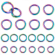 BENECREAT 18Pcs 3 Styles Rainbow Spring O Ring FIND-BC0003-38-1