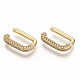 Brass Micro Pave Clear Cubic Zirconia Cuff Earrings EJEW-S208-005-2