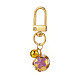 5 pièces 5 couleurs fer émail pendentif pivotant cloche porte-clés HJEW-JM00867-2