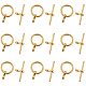 Nbeads 20 компл. тибетский стиль золотые круглые застежки-тумблеры и застежки для ожерелья TIBE-NB0001-09G-1