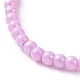 Bracelets extensibles en perles d'acrylique opaque et de laiton BJEW-JB09122-6