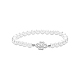 Tinysand classique trèfle porte-bonheur perle 925 bracelet à breloques en argent sterling avec oxyde de zirconium TS-B309-W-3
