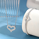 Conjunto de joyas de corazón de plata de primera ley con baño de rodio LK7425-1-2