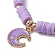 Alloy Enamel Moon & Star Charm Bracelet BJEW-JB09653-3