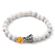 Bracelets de perles extensibles en howlite naturelle pour hommes BJEW-JB05429-01-1