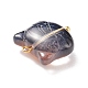 ガラスチャーム  金メッキ真鍮ボールヘッドピン付き  猫  ミックスカラー  15x14x6.5mm  穴：2mm PALLOY-JF01681-5