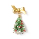 Брошь в виде дерева из бисера на рождественскую тематику JEWB-TA00009-1