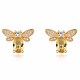 Brass Stud Earrings EJEW-BB64391-A-1