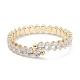 Brass Micro Pave Clear Cubic Zirconia Bangles BJEW-A116-04G-A-2