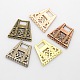 Filigree Trapezoid Plating Zinc Alloy Chandelier Components PALLOY-N0099-09-1