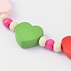 Belle coeur perles en bois enfants colliers NJEW-JN01347-3