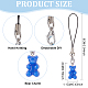 Cute Resin Bear Cell Phone Charm Polyester Cord Mobile Straps PALLOY-PH01599-2