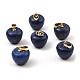 Breloques de pomme de professeur de lapis-lazuli naturel teint G-Z022-02H-G-1