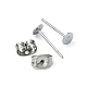 100 pièces 304 accessoires de boucles d'oreilles en acier inoxydable STAS-YW0001-43F-3
