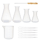 OLYCRAFT 5pcs Erlenmeyer Flasks Plastic Flask Conical Flask Narrow Neck Flasks Graduated 50ml 100ml 250ml 500ml and 1pc Plastic Measuring Cup for Laboratory School Project TOOL-GB0001-01-1