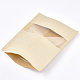 再封可能なクラフト紙袋  再封可能なバッグ  小さなクラフト紙ドイパック  窓付き  ナバホホワイト  24x16cm OPP-S004-01A-5