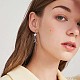 Rhodium Plated 925 Sterling Silver Star with Chain Tassel Dangle Earrings JE1043A-4