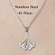 201 Stainless Steel Hollow Ginkgo Leaf Pendant Necklace NJEW-OY001-64-3