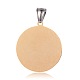 Flat Round with Butterfly Pattern 316 Stainless Steel Pendants STAS-J019-59B-2