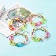 Bracelet chaîne câble acrylique bicolore pour adolescente femme BJEW-JB07181-3