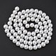 Perlas sueltas redondas de vidrio blanco para la fabricación de artesanías de collar de joyería X-HY-10D-B01-4