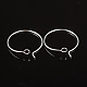 Cerchi per orecchini in ottone placcato color argento X-EC067-1S-2