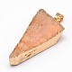 Dyed Natural Druzy Crystal Triangle Pendants G-L392-05-2