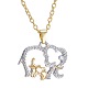 Awesome Design Mother Elephant and Little Elephant Alloy Rhinestone Pendant Necklaces NJEW-N0052-128-1