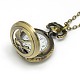 Alliage rond et plat avec la montre de poche collier pendentif oiseau de quartz WACH-N011-26-4