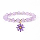 Bracelets de charme de fleur d'émail d'alliage BJEW-JB09046-4