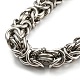 304 collares de cadena bizantina de acero inoxidable con cierres de lobo de acero inoxidable quirúrgico de 316l NJEW-D046-06AS-2