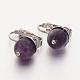 Natural Amethyst Clip-on Earrings EJEW-JE02128-03-1