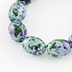 Purple Color Oval Spray Painted Transparent Glass Bead Strands X-DGLA-Q011-B-01-2