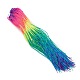 Bracciale regolabile intrecciato in poliestere color arcobaleno da donna BJEW-F454-06-4