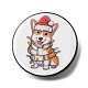 クリスマステーマ合金ブローチ  犬のピン  ホワイトスモーク  30x2mm JEWB-R019-01-1