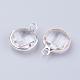 Silver Color Plated Brass Glass Flat Round Charms GLAA-M003-A-21S-2