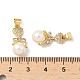 Латунные подвески с микропаве из кубического циркония и искусственного жемчуга ABS KK-Q068-14G-3