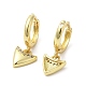 Rack Plating Brass Triangle Dangle Hoop Earrings with Cubic Zirconia EJEW-D061-26G-2