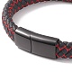 Кожаные браслеты плетеного шнура X-BJEW-E345-07-B-2