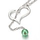 Alloy Silver Heart Lariat Necklaces NJEW-JN01010-07-3