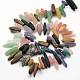 Natural & Synthetic Frosted Gemstone Irregular Strip Beads Strands G-L154-25-3
