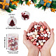 Beadthoven 100Pcs 5 Style Christmas Themed Dyed Natural Wooden Beads WOOD-BT0001-07-3